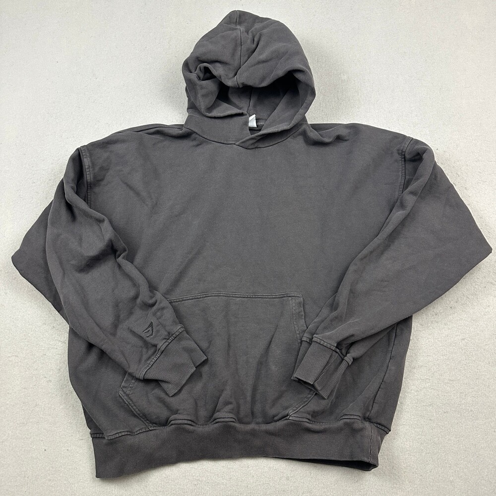 Gymshark Hoodie Men Medium Gray Rest Day Essentials Pullover Sweatshirt Logo M